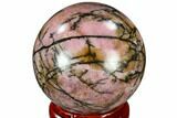 Polished Rhodonite Sphere - India #116162-1